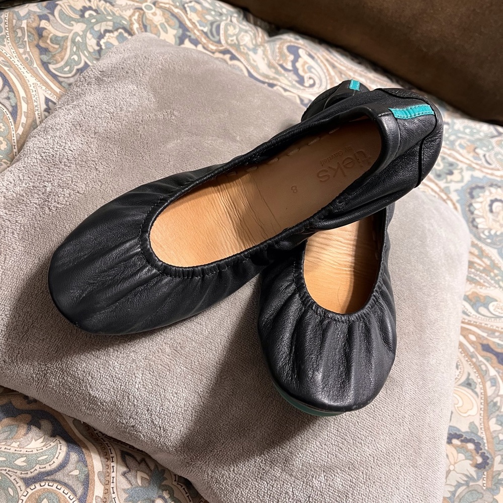 Tieks Black Leather Ballet Flats